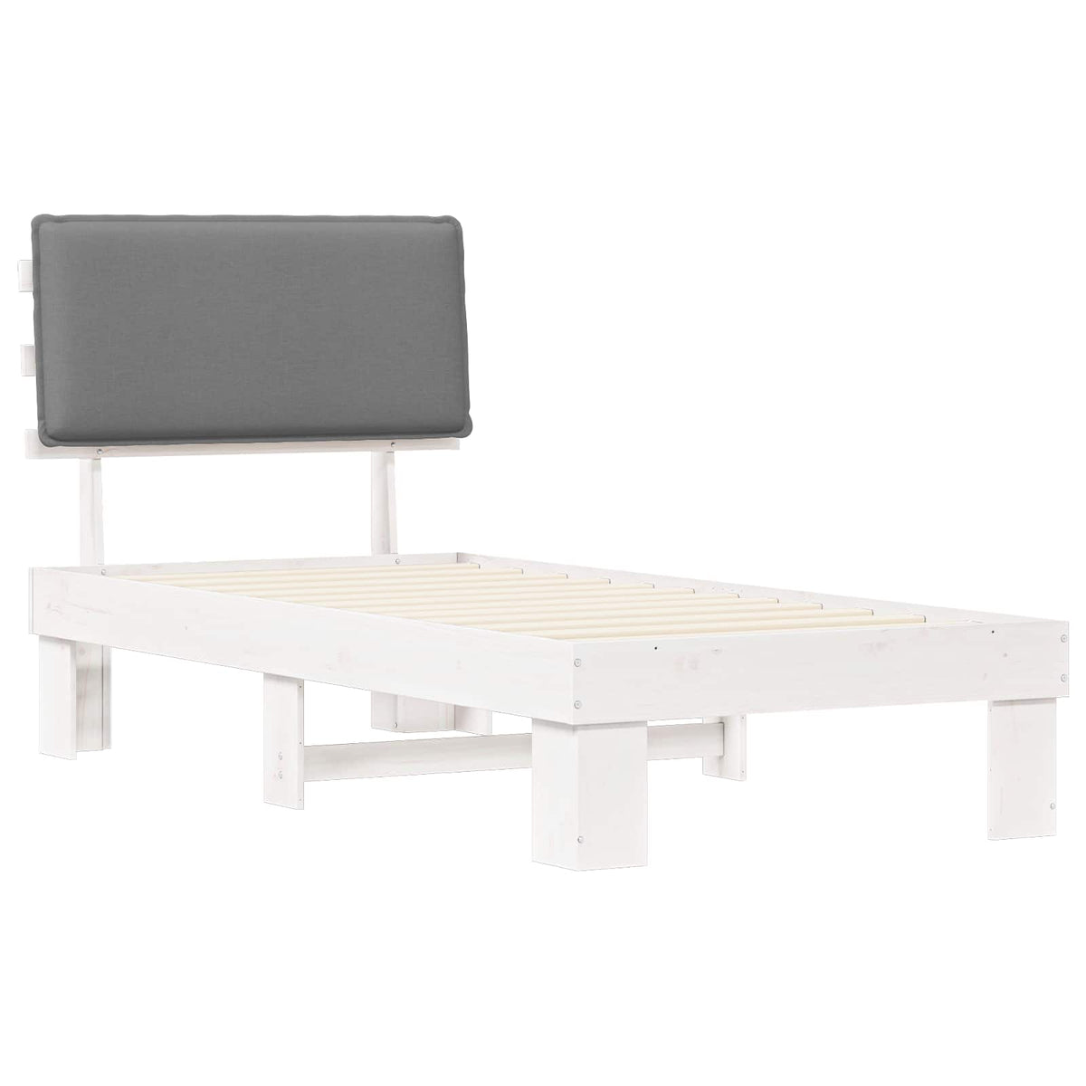 Sengestel med Polstret Hovedgavl Lysegrå 90 x 200 cm