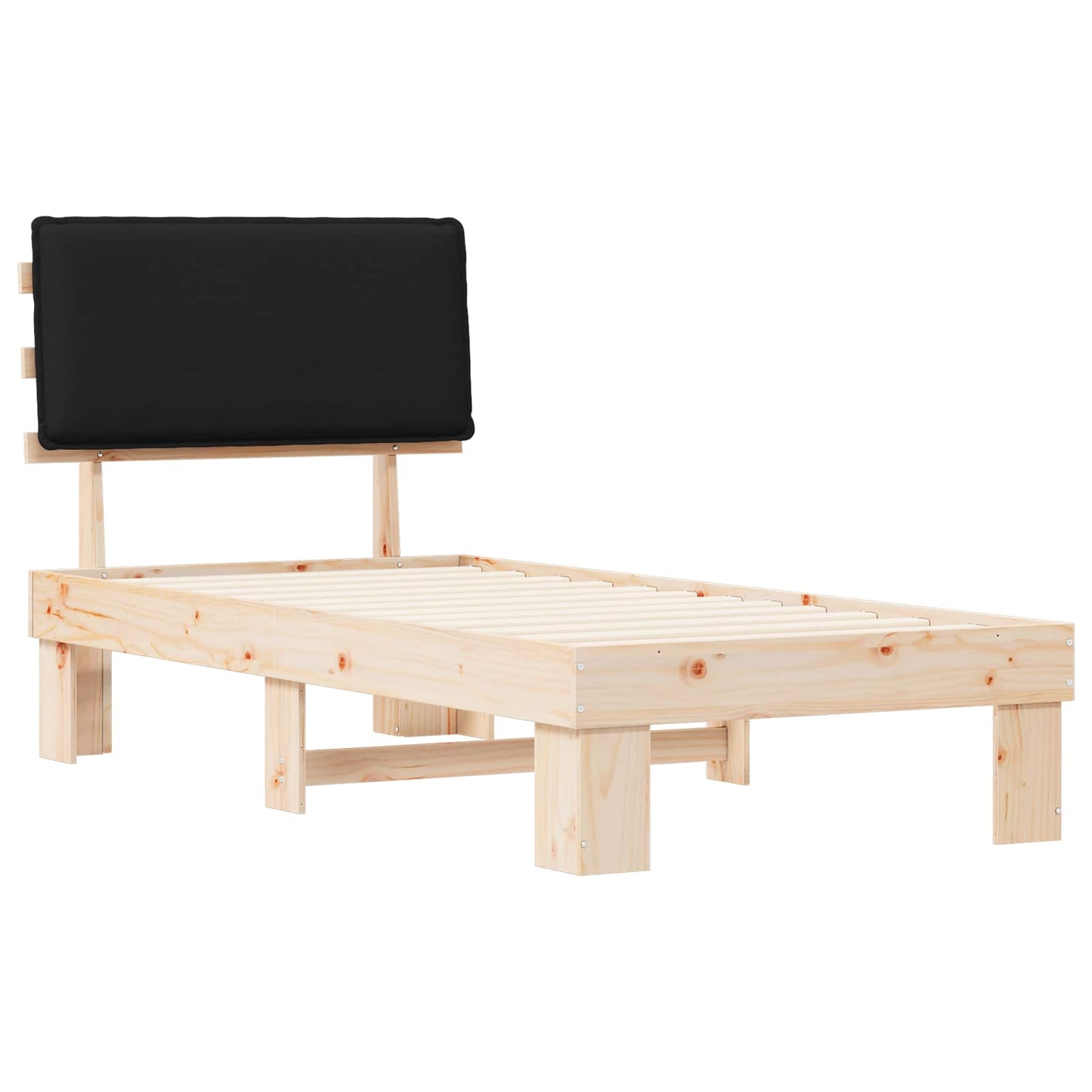 Sengestel med Polstret Hovedgavl Sort 80 x 200 cm