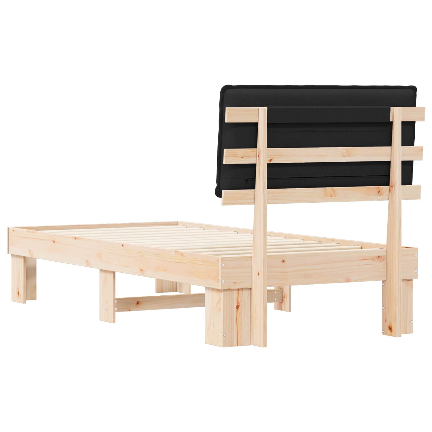 Sengestel med Polstret Hovedgavl Sort 80 x 200 cm