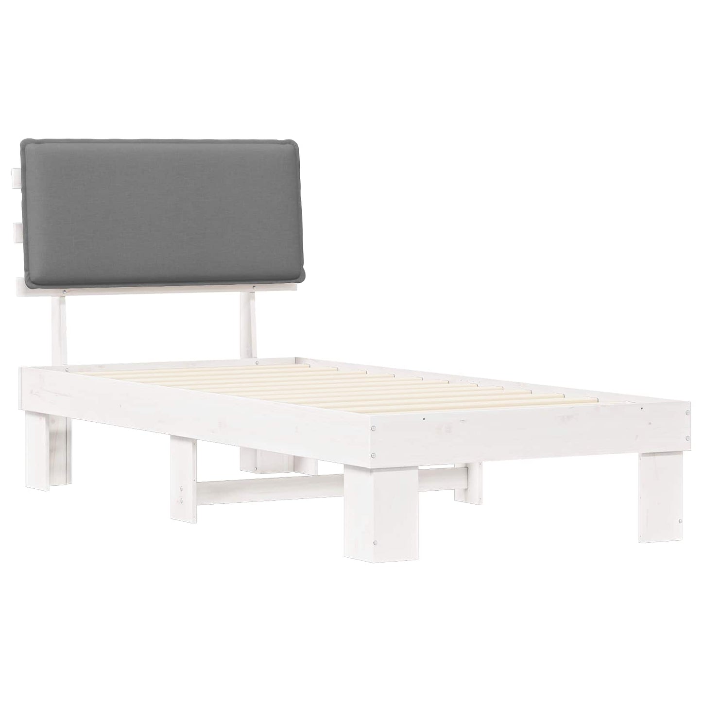 Sengestel med Polstret Hovedgavl Lysegrå 80 x 200 cm
