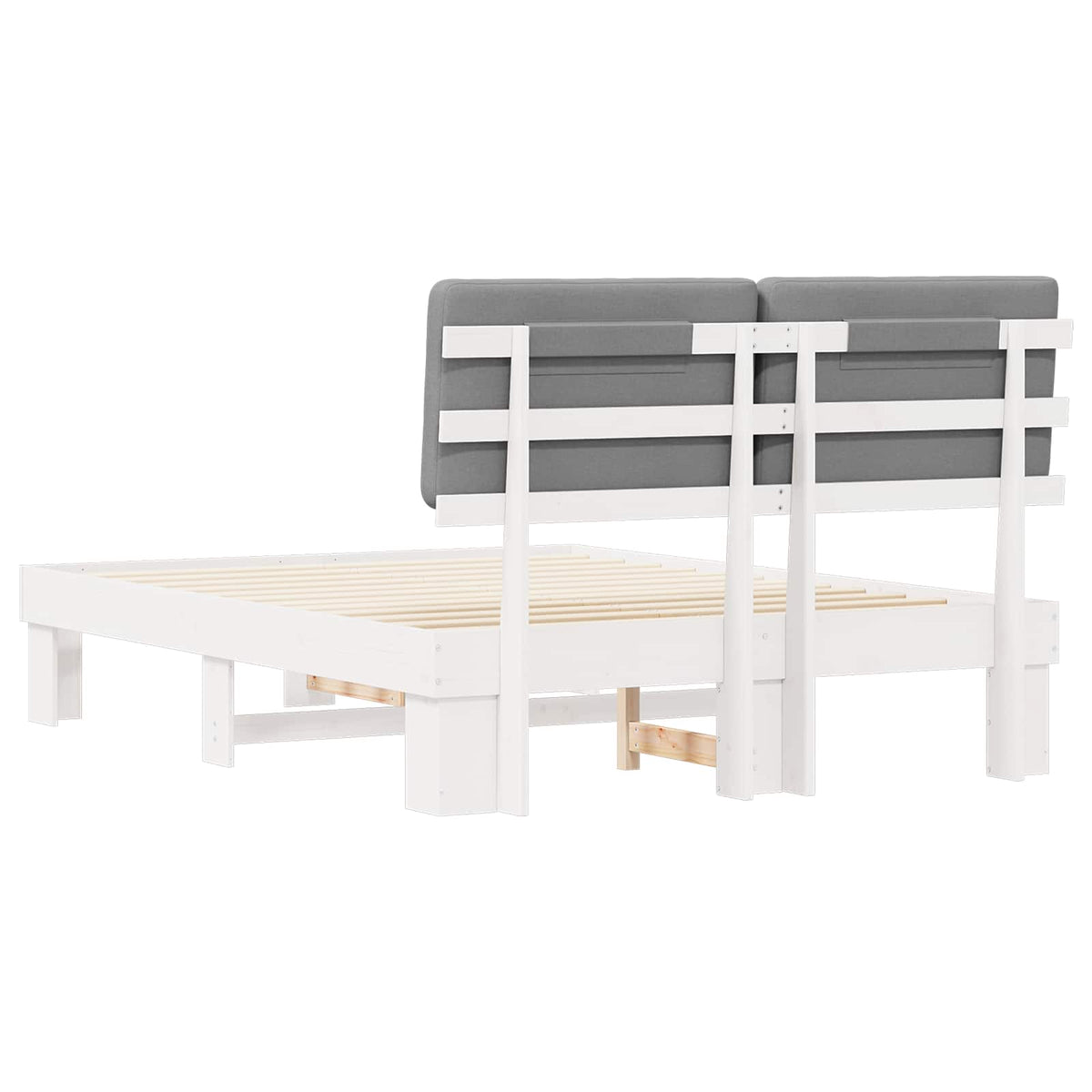 Sengestel med Polstret Hovedgavl Lysegrå 140 x 200 cm