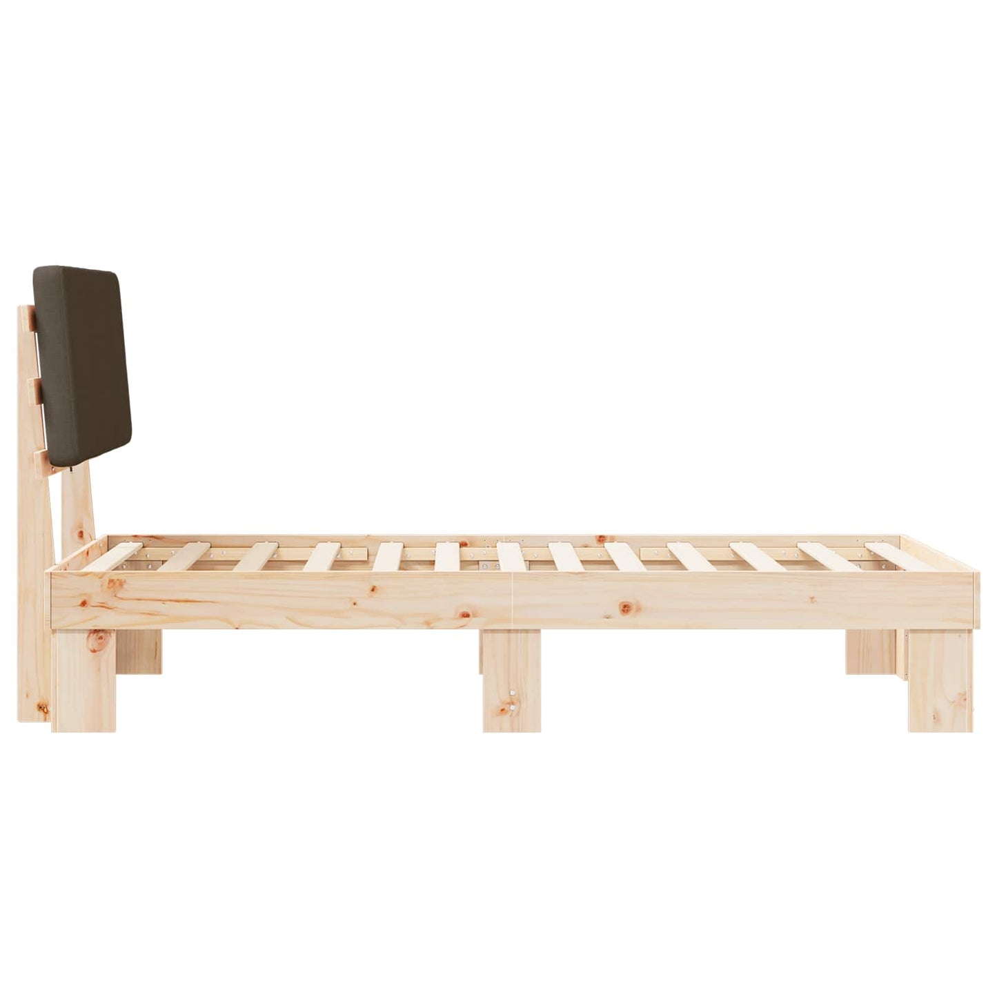 Sengestel med Polstret Hovedgavl Gråbrun 90 x 200 cm