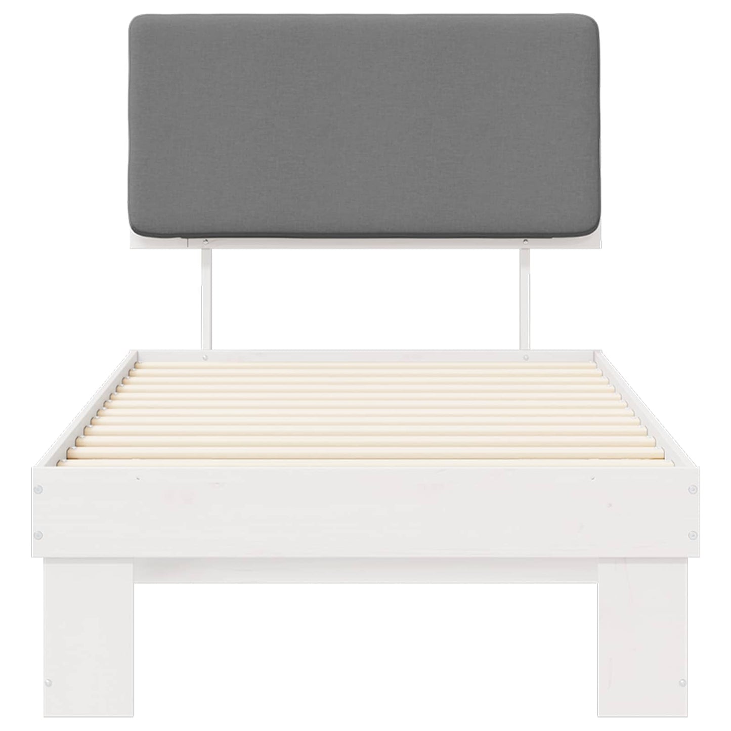 Sengestel med Polstret Hovedgavl Lysegrå 80 x 200 cm