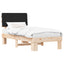 Sengestel med Polstret Hovedgavl Sort 90 x 190 cm