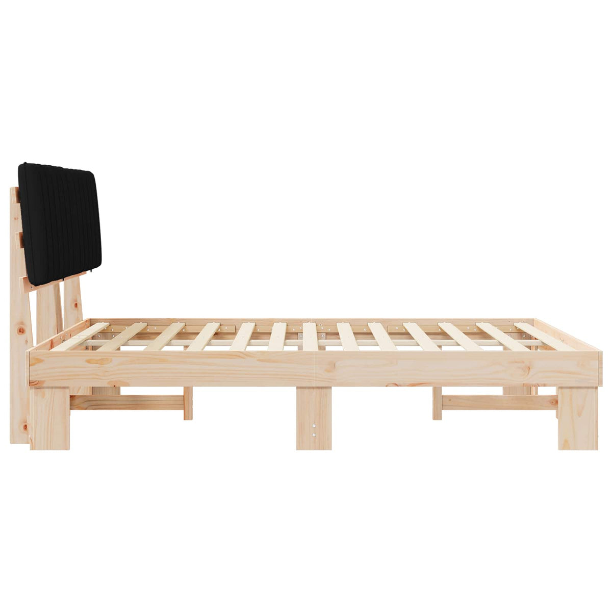 Sengestel med Polstret Hovedgavl Sort 160 x 200 cm