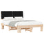 Sengestel med Polstret Hovedgavl Sort 140 x 190 cm
