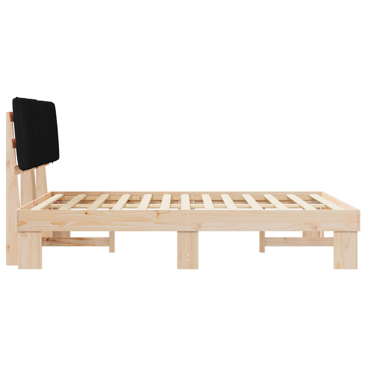 Sengestel med Polstret Hovedgavl Sort 140 x 190 cm