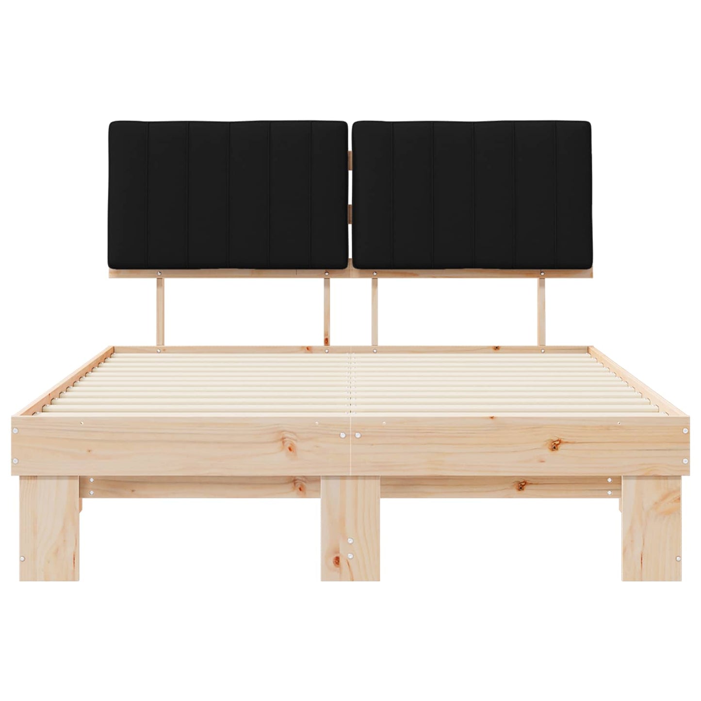 Sengestel med Polstret Hovedgavl Sort 135 x 190 cm