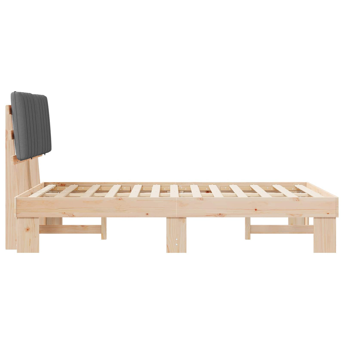 Sengestel med Polstret Hovedgavl Lysegrå 120 x 190 cm