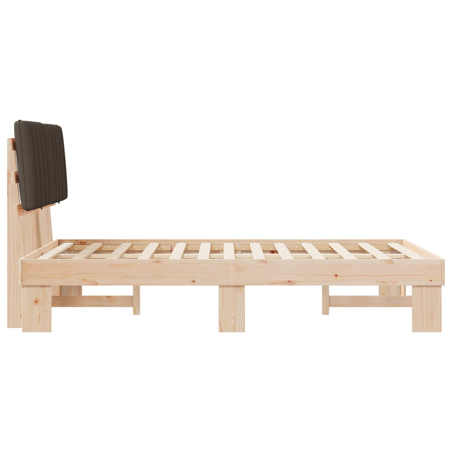 Sengestel med Polstret Hovedgavl Gråbrun 120 x 190 cm