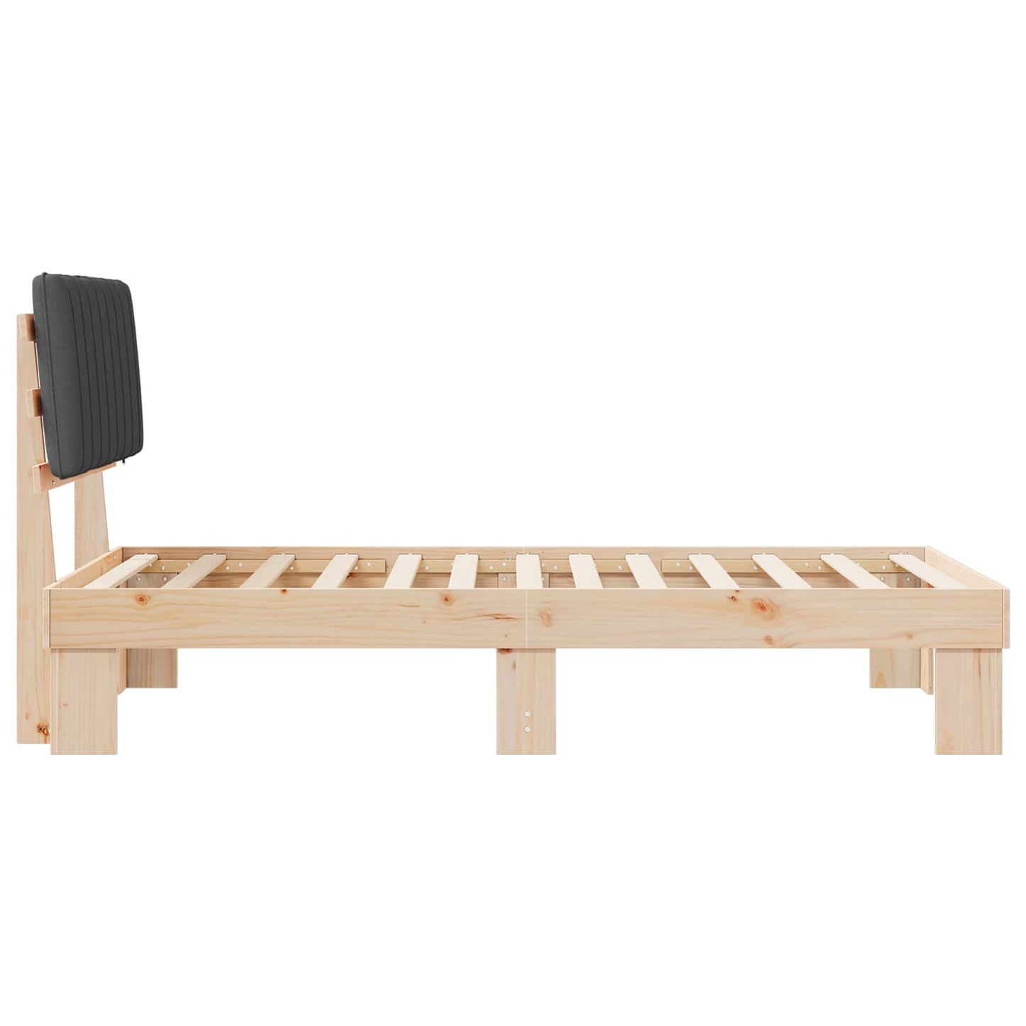Sengestel med Polstret Hovedgavl Mørkegrå 100 x 200 cm