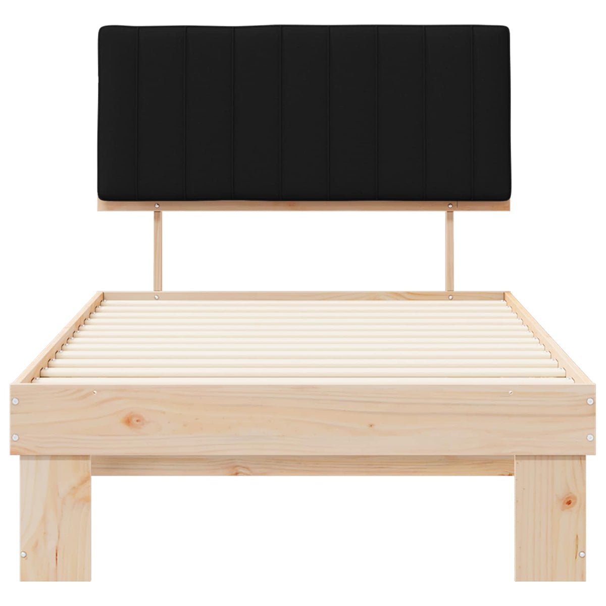 Sengestel med Polstret Hovedgavl Sort 100 x 200 cm