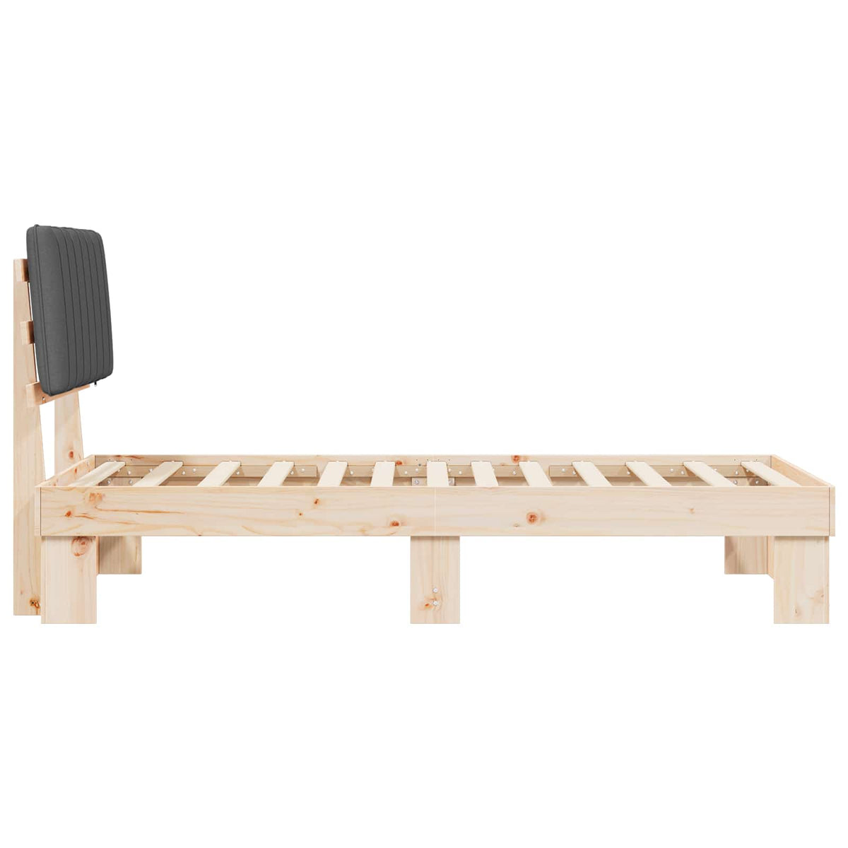 Sengestel med Polstret Hovedgavl Mørkegrå 90 x 200 cm