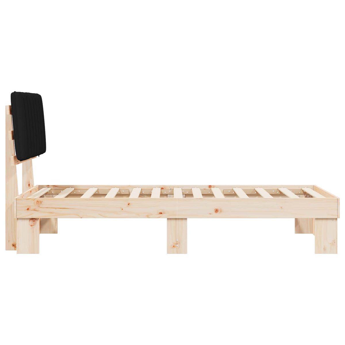 Sengestel med Polstret Hovedgavl Sort 90 x 200 cm
