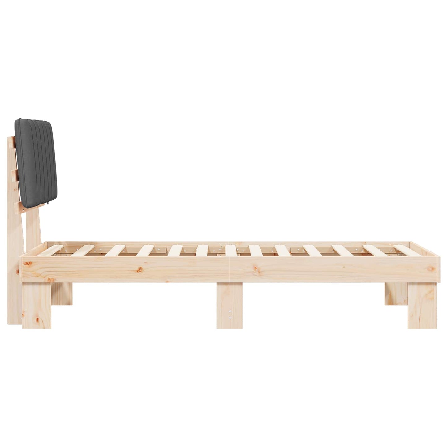 Sengestel med Polstret Hovedgavl Mørkegrå 80 x 200 cm
