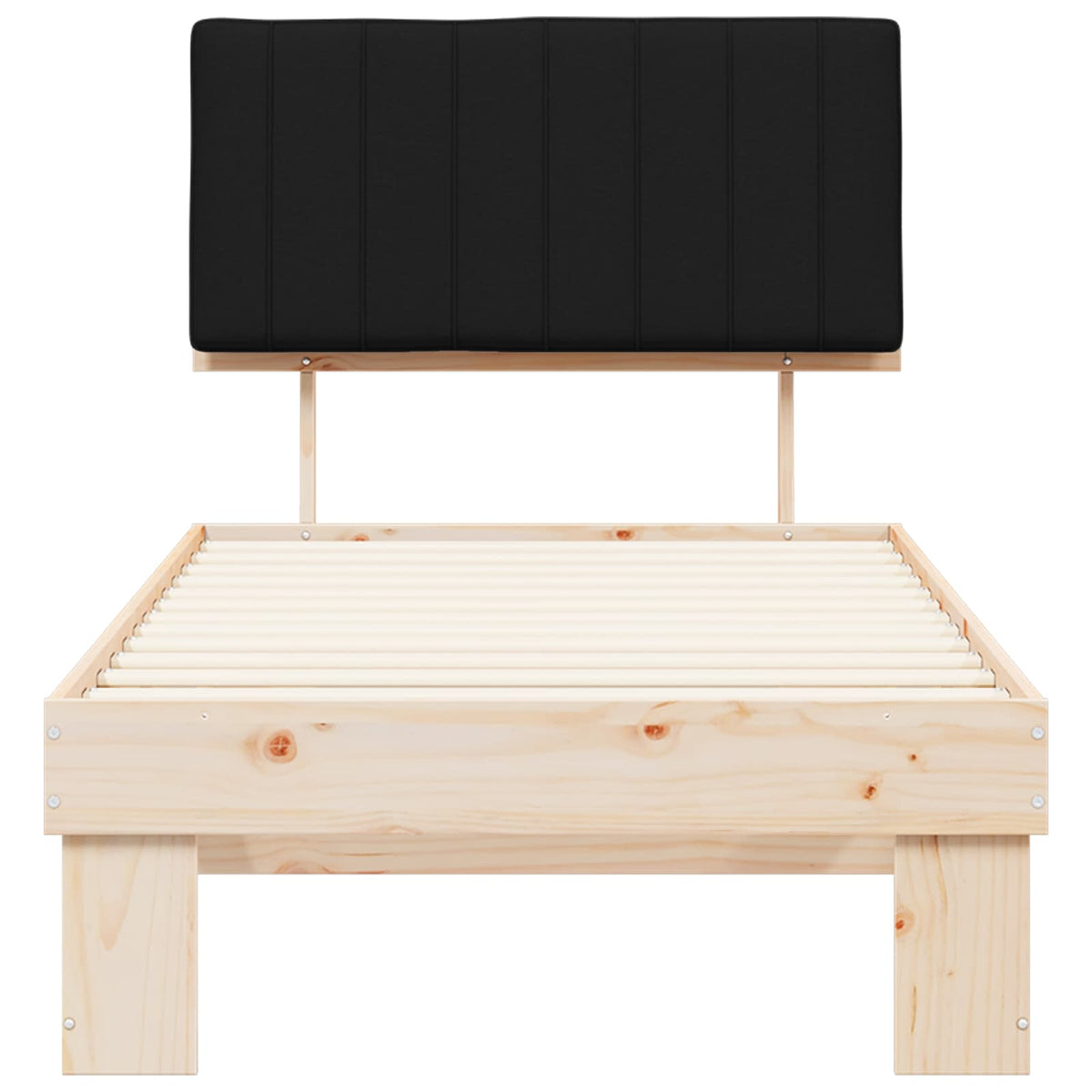 Sengestel med Polstret Hovedgavl Sort 90 x 190 cm