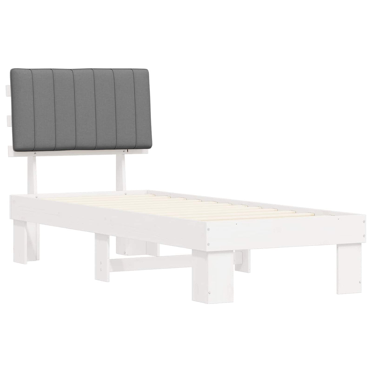 Sengestel med Polstret Hovedgavl Lysegrå 75 x 190 cm
