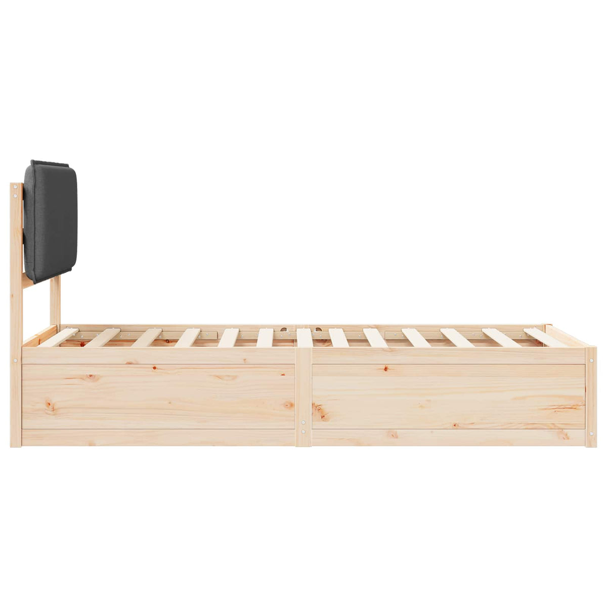 Sengestel med Polstret Hovedgavl Mørkegrå 100 x 200 cm