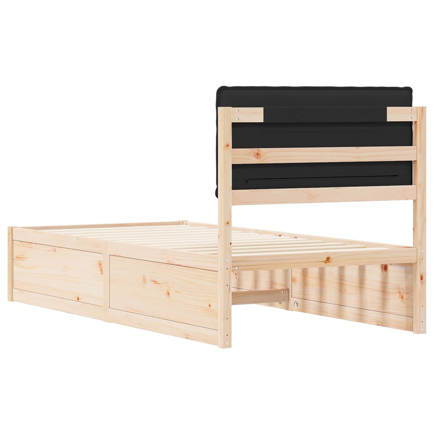 Sengestel med Polstret Hovedgavl Sort 100 x 200 cm