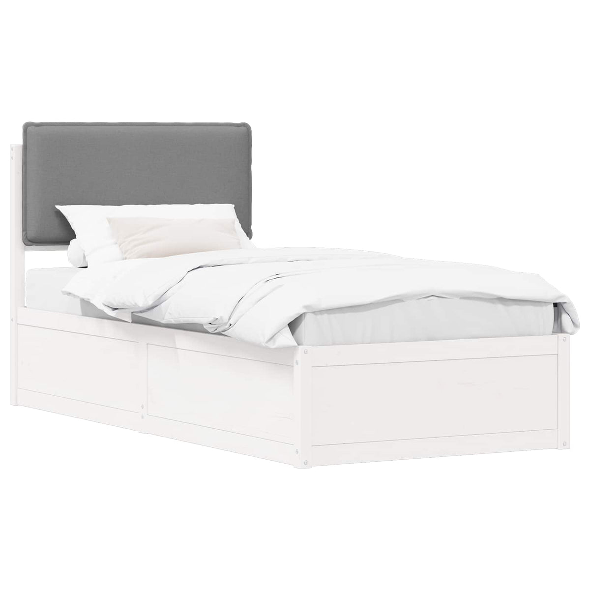 Sengestel med Polstret Hovedgavl Lysegrå 90 x 200 cm