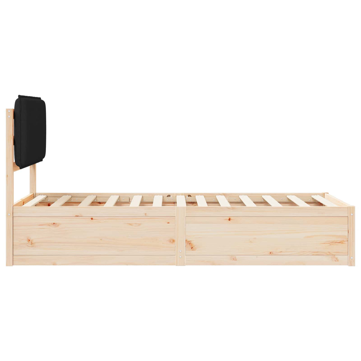 Sengestel med Polstret Hovedgavl Sort 90 x 190 cm