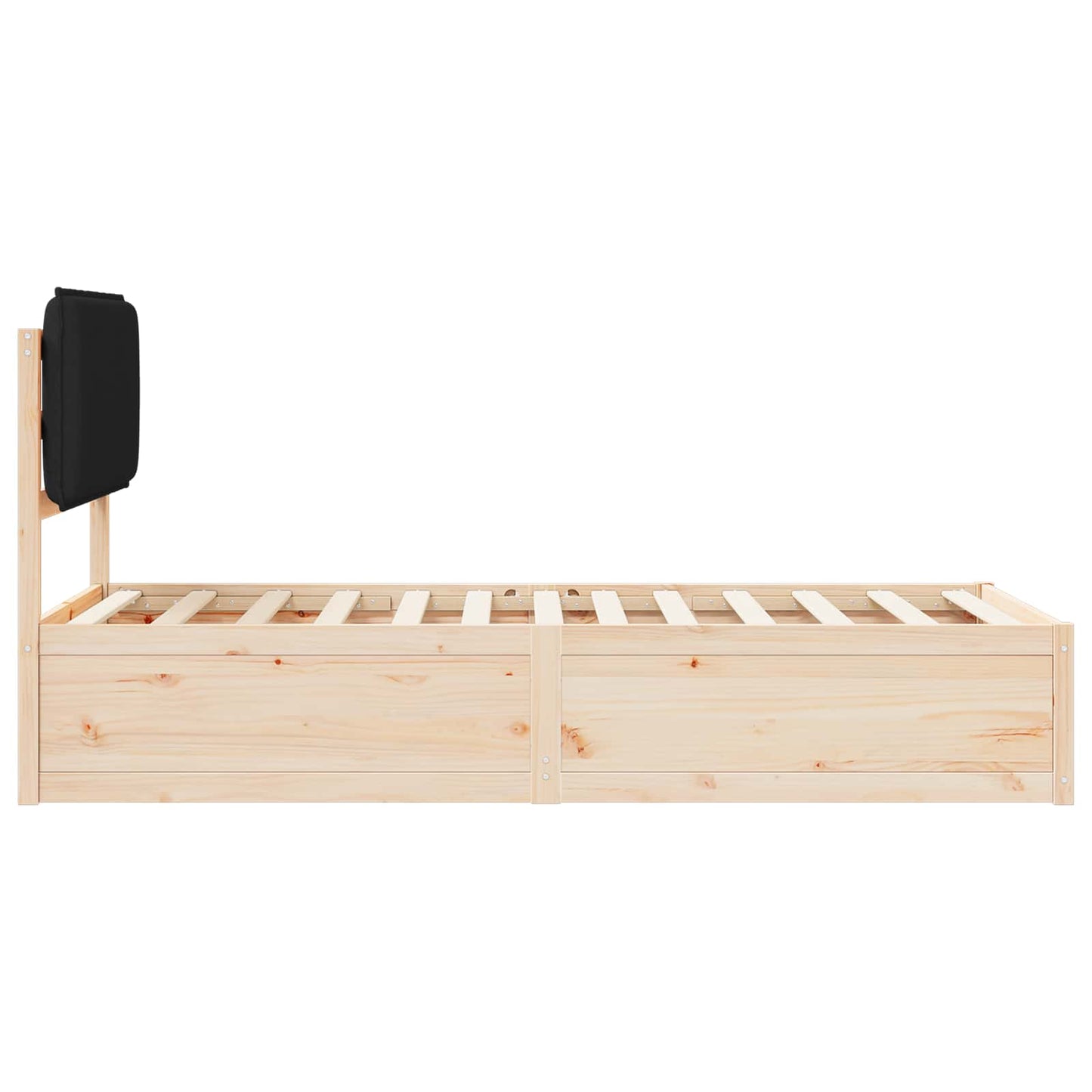 Sengestel med Polstret Hovedgavl Sort 75 x 190 cm