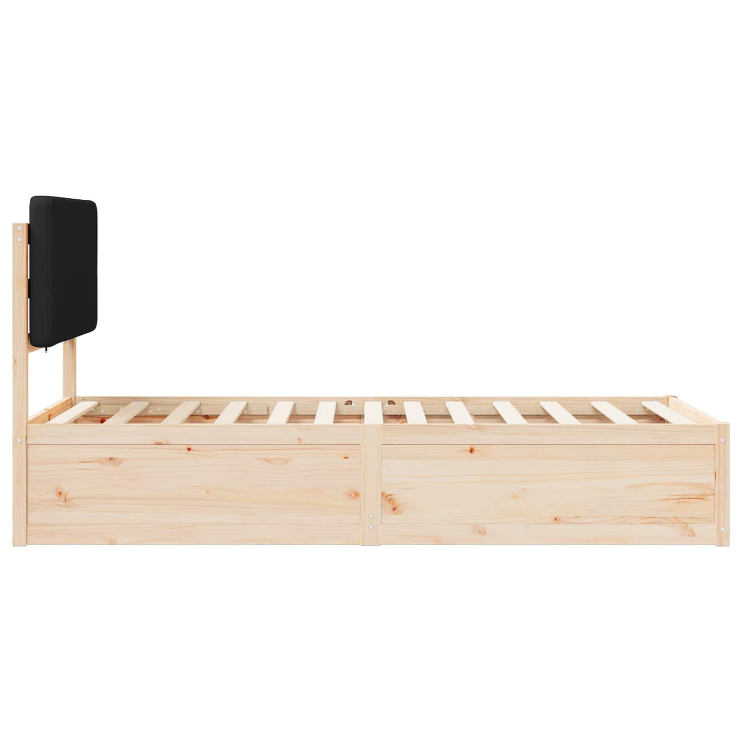 Sengestel med Polstret Hovedgavl Sort 100 x 200 cm