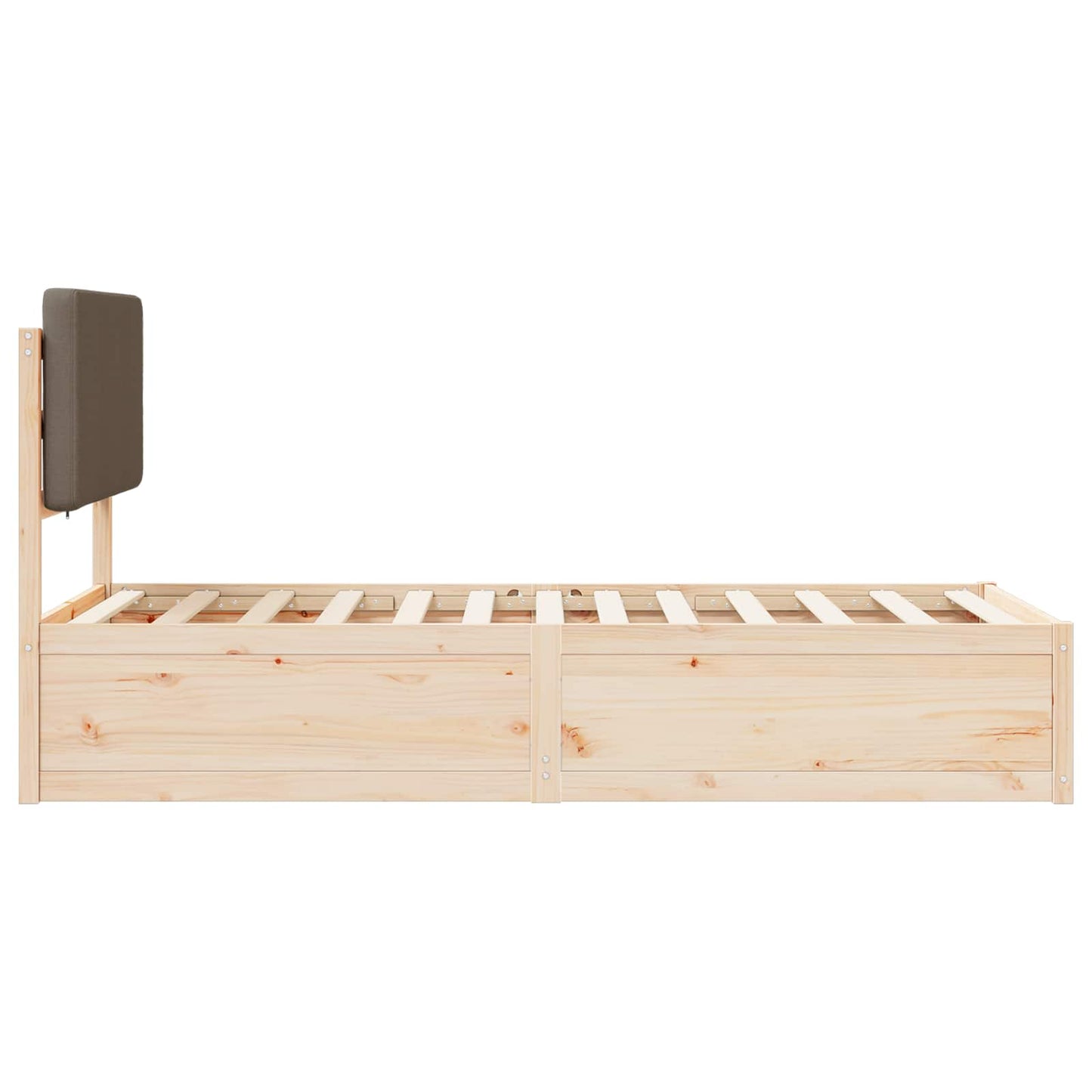 Sengestel med Polstret Hovedgavl Gråbrun 90 x 190 cm