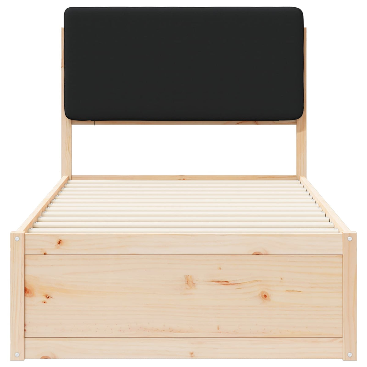 Sengestel med Polstret Hovedgavl Sort 75 x 190 cm