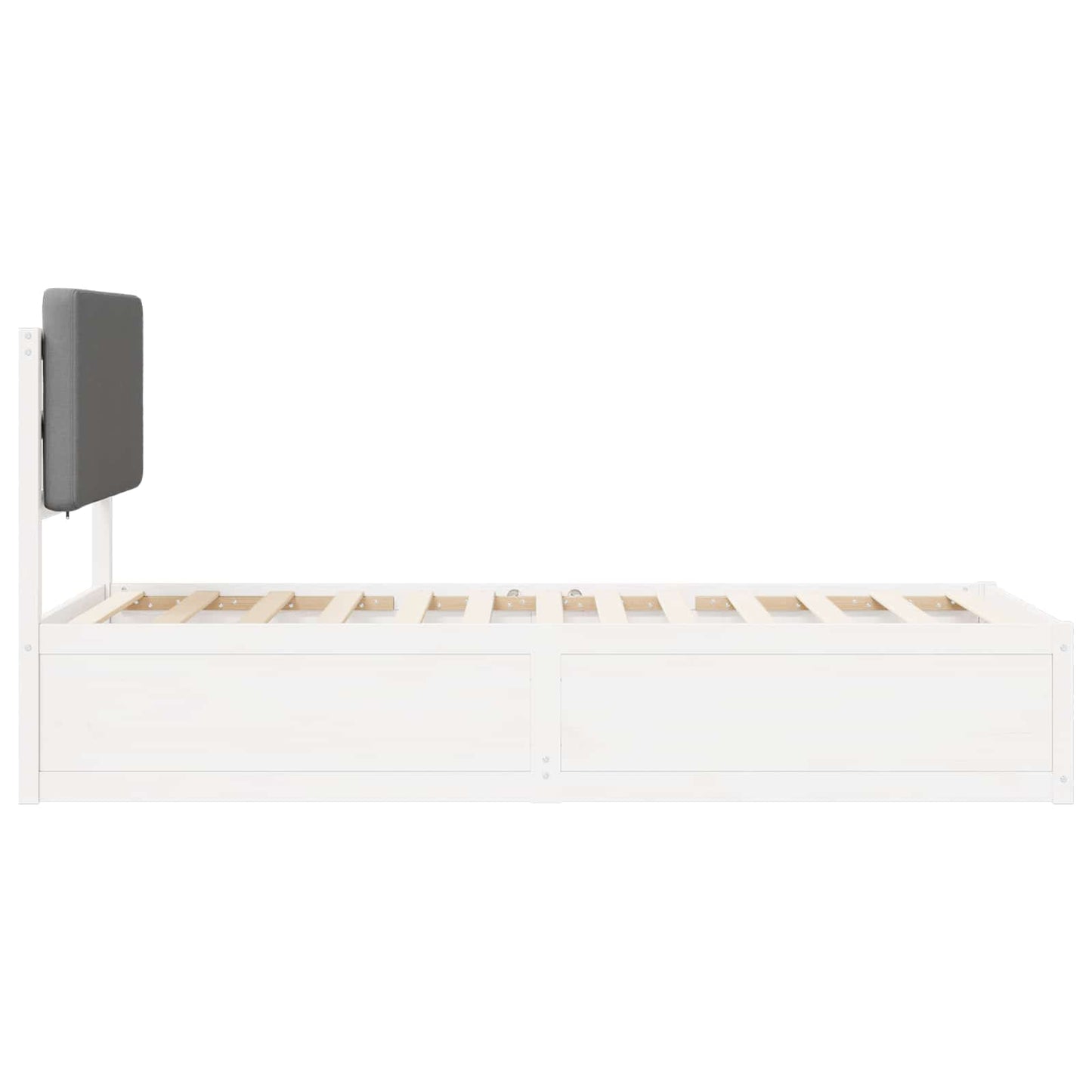 Sengestel med Polstret Hovedgavl Lysegrå 75 x 190 cm