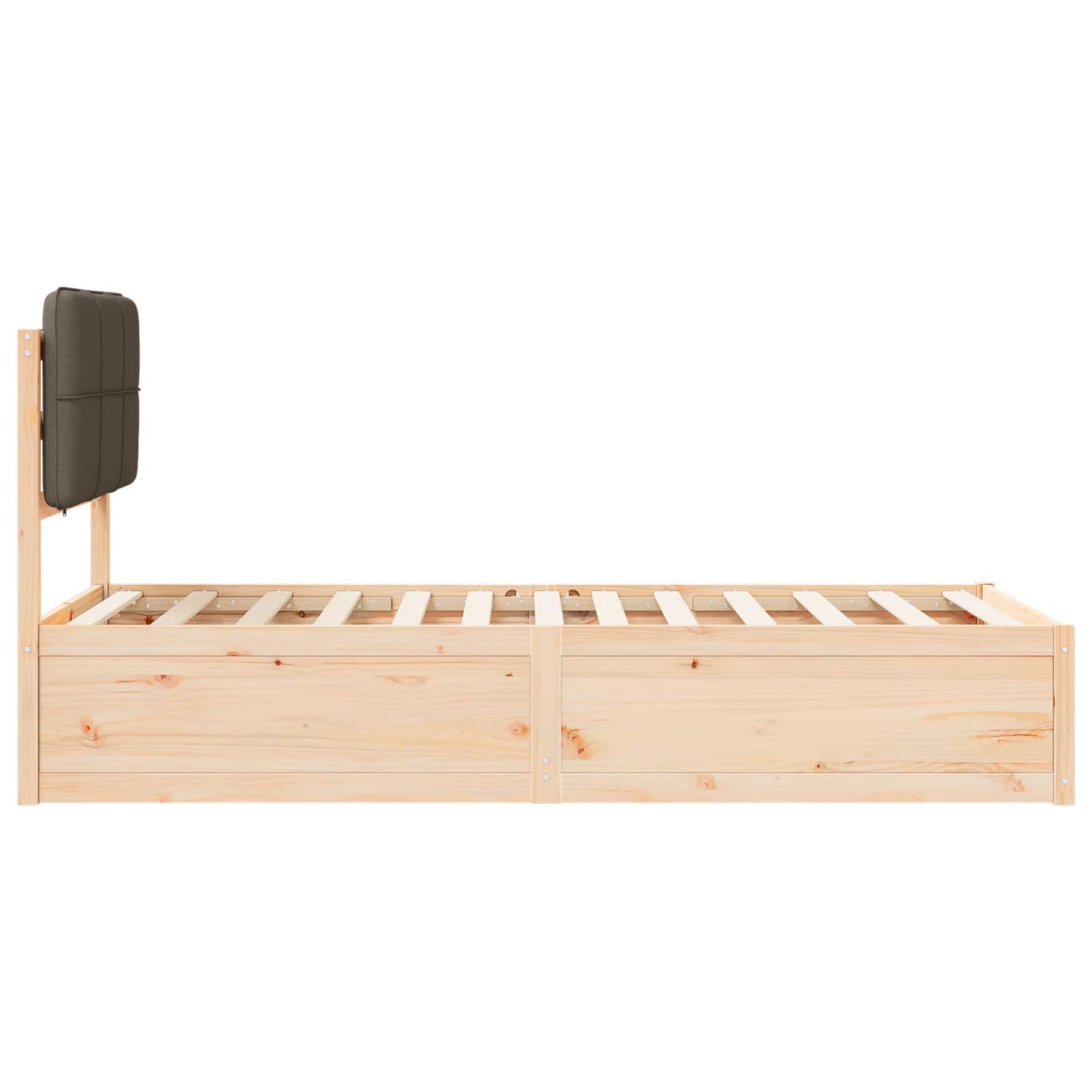 Sengestel med Polstret Hovedgavl Gråbrun 100 x 200 cm