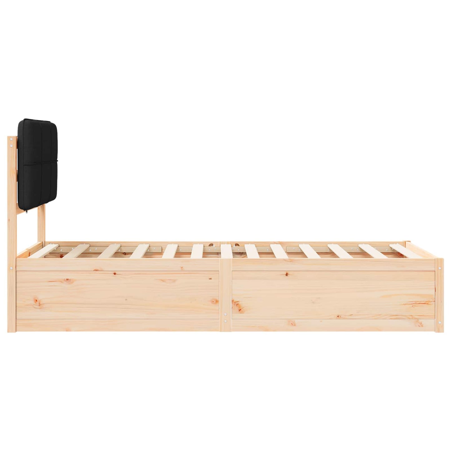 Sengestel med Polstret Hovedgavl Sort 90 x 200 cm
