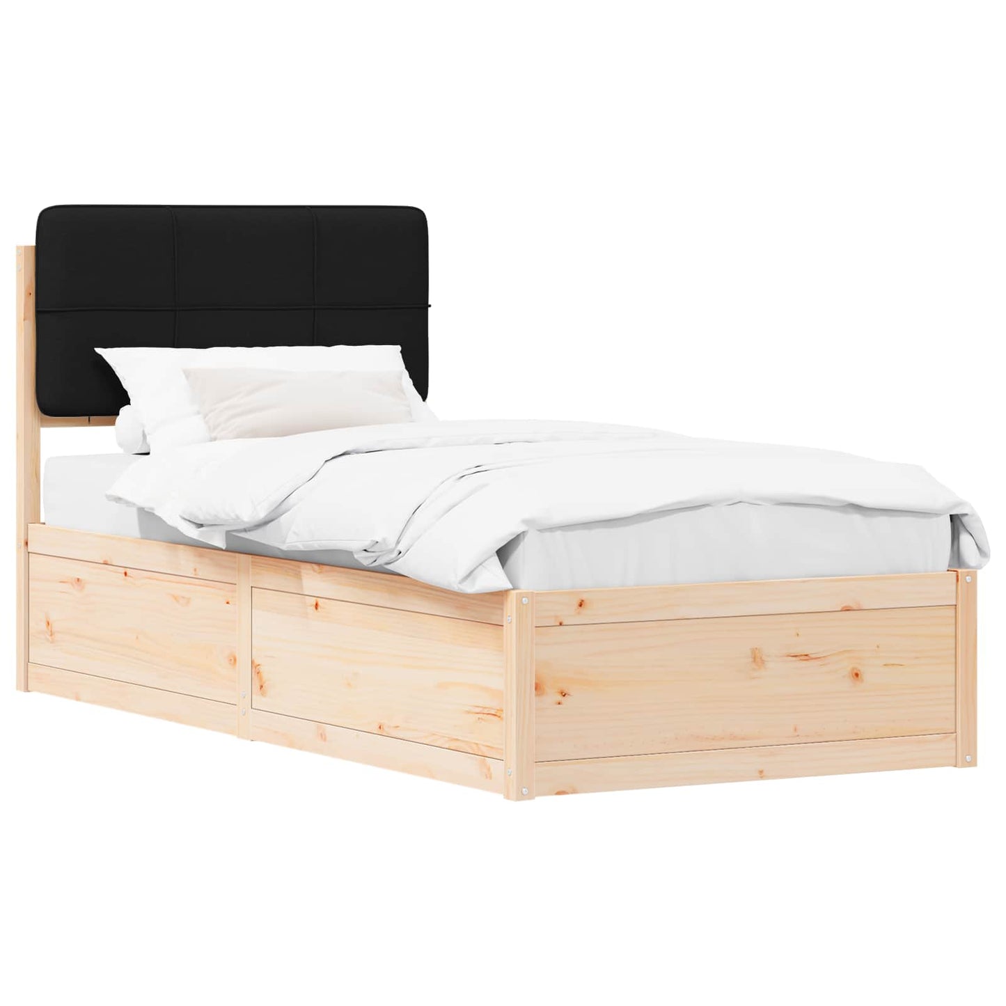 Sengestel med Polstret Hovedgavl Sort 80 x 200 cm
