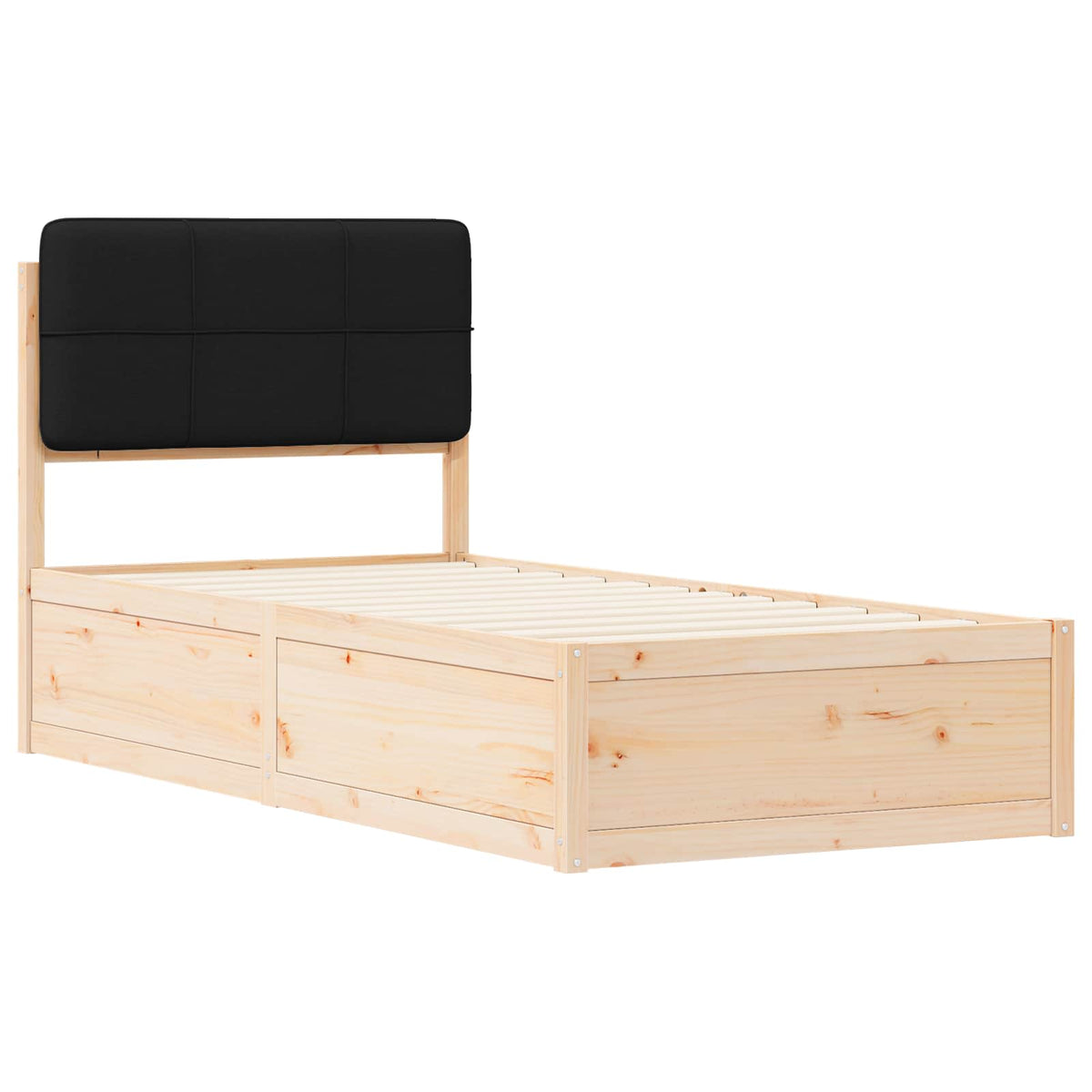 Sengestel med Polstret Hovedgavl Sort 80 x 200 cm