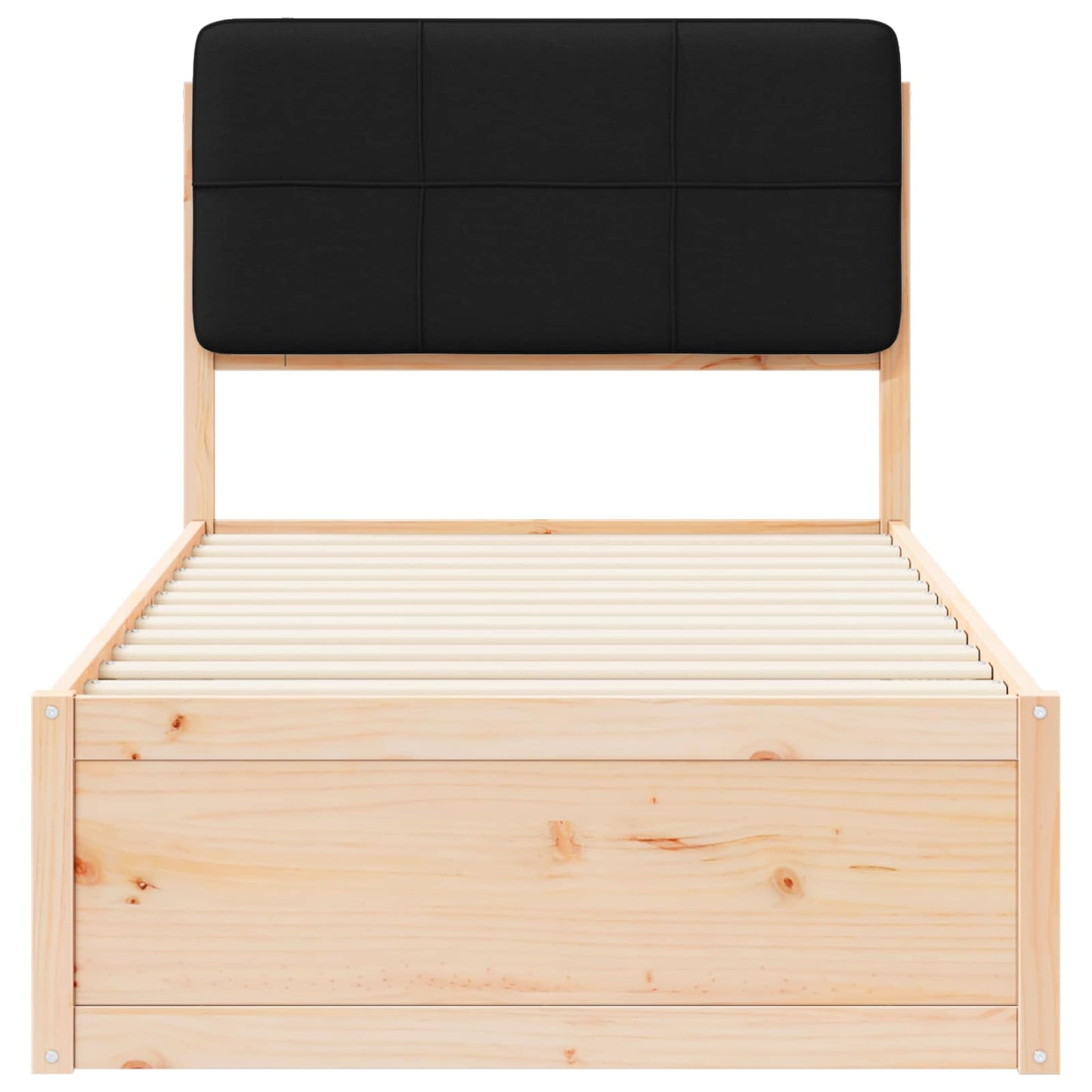 Sengestel med Polstret Hovedgavl Sort 80 x 200 cm