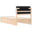 Sengestel med Polstret Hovedgavl Sort 90 x 190 cm