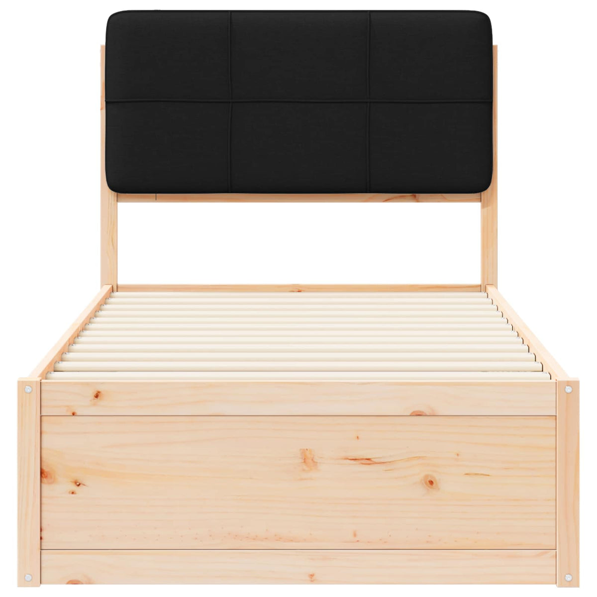 Sengestel med Polstret Hovedgavl Sort 90 x 190 cm