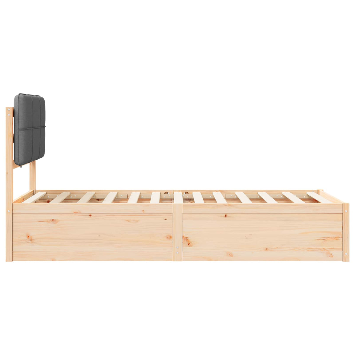 Sengestel med Polstret Hovedgavl Mørkegrå 75 x 190 cm
