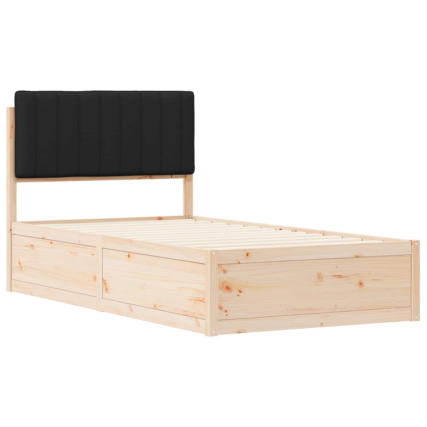 Sengestel med Polstret Hovedgavl Sort 100 x 200 cm