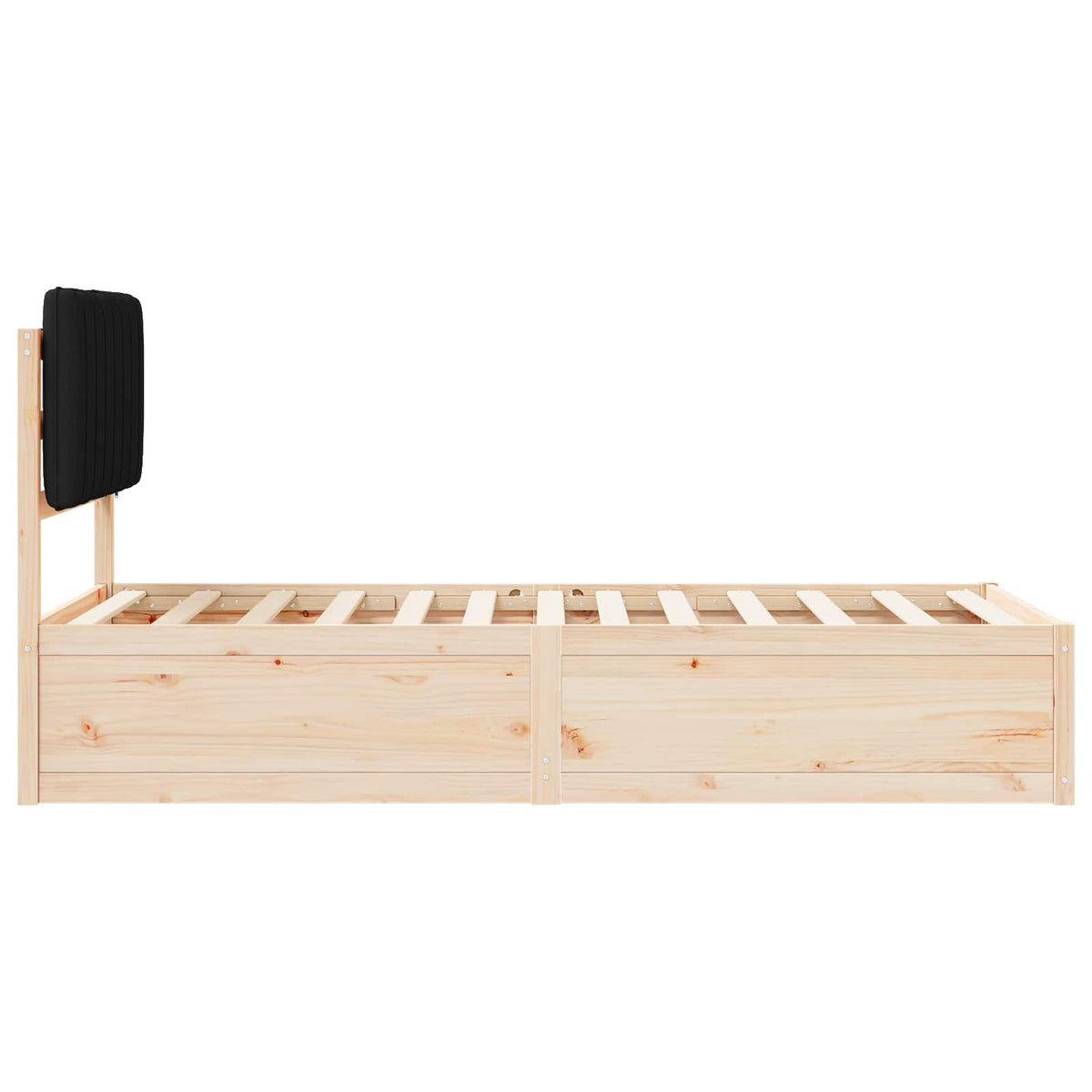 Sengestel med Polstret Hovedgavl Sort 90 x 200 cm