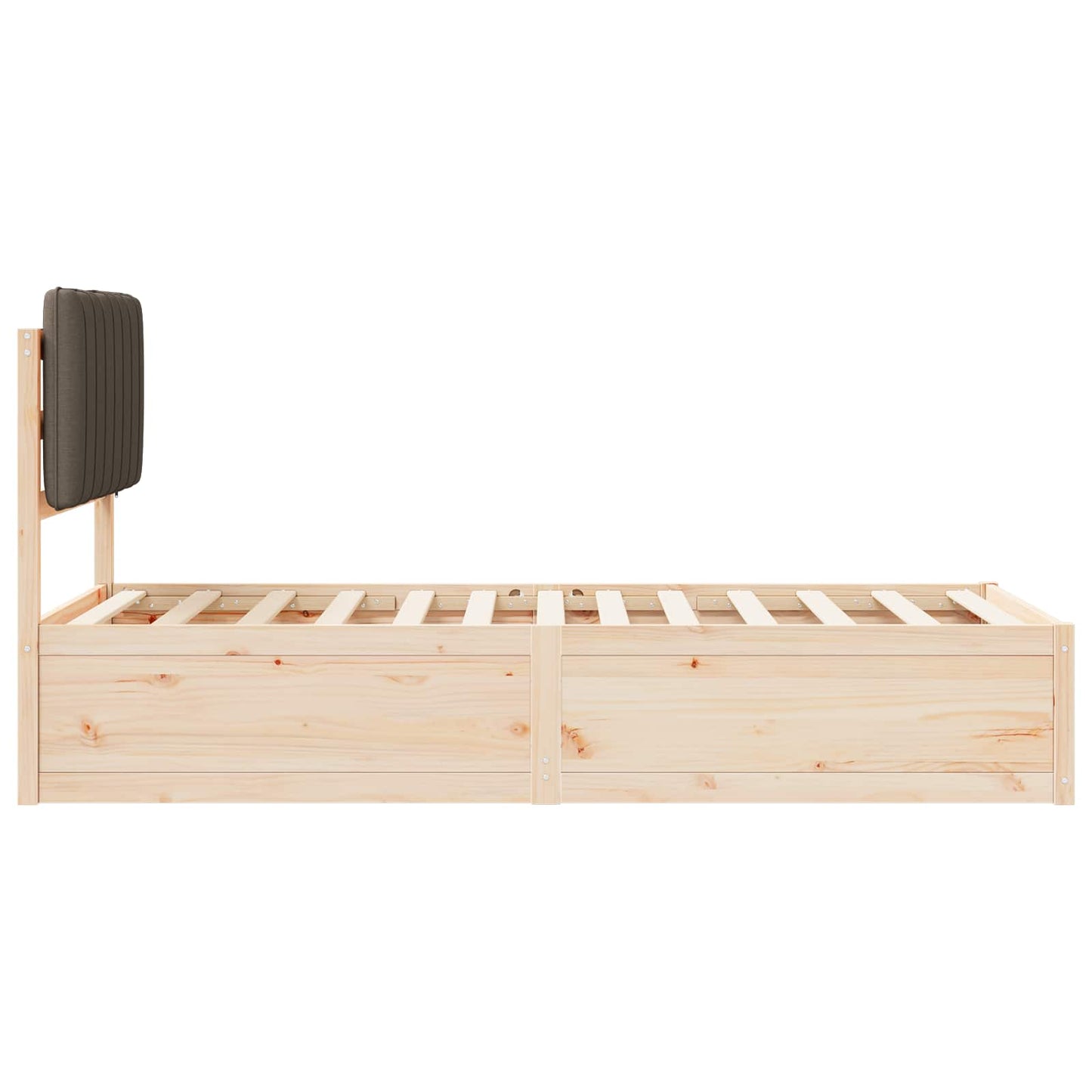 Sengestel med Polstret Hovedgavl Gråbrun 90 x 200 cm