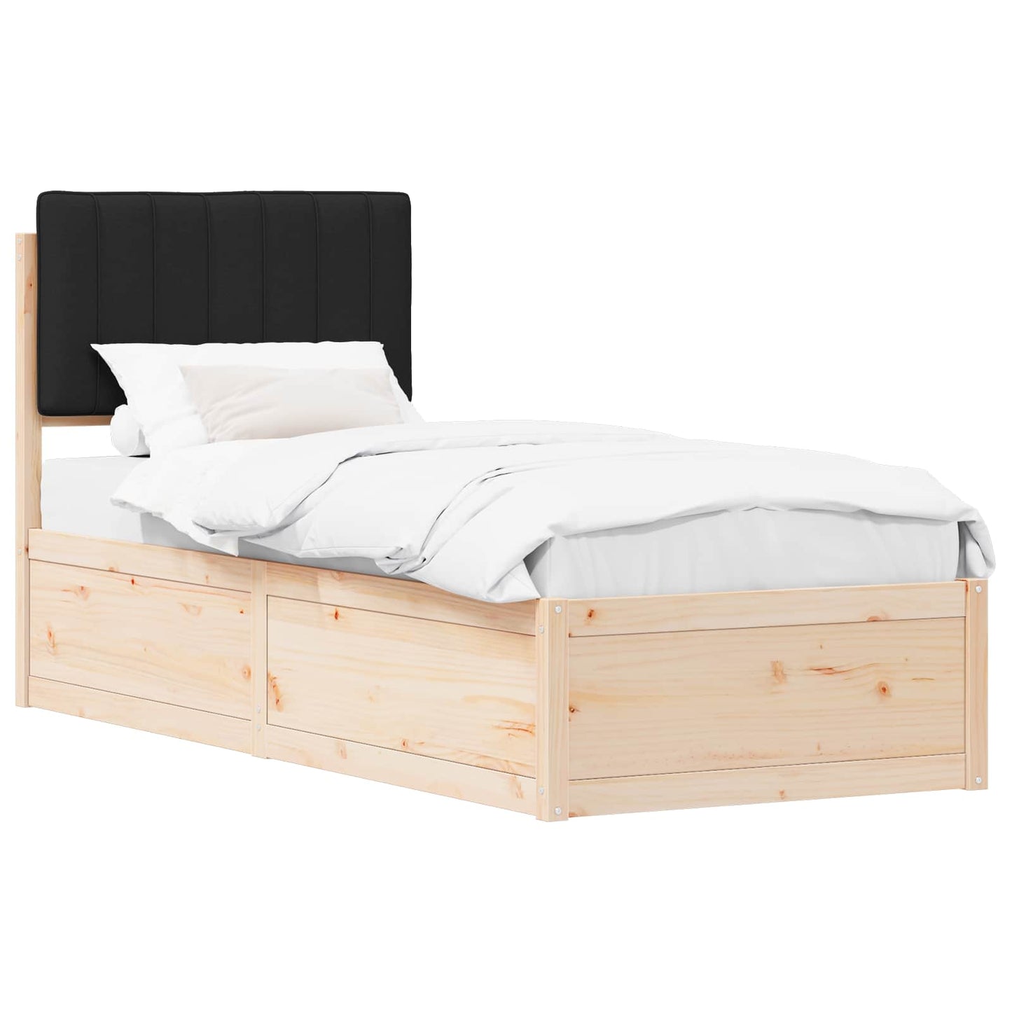 Sengestel med Polstret Hovedgavl Sort 80 x 200 cm