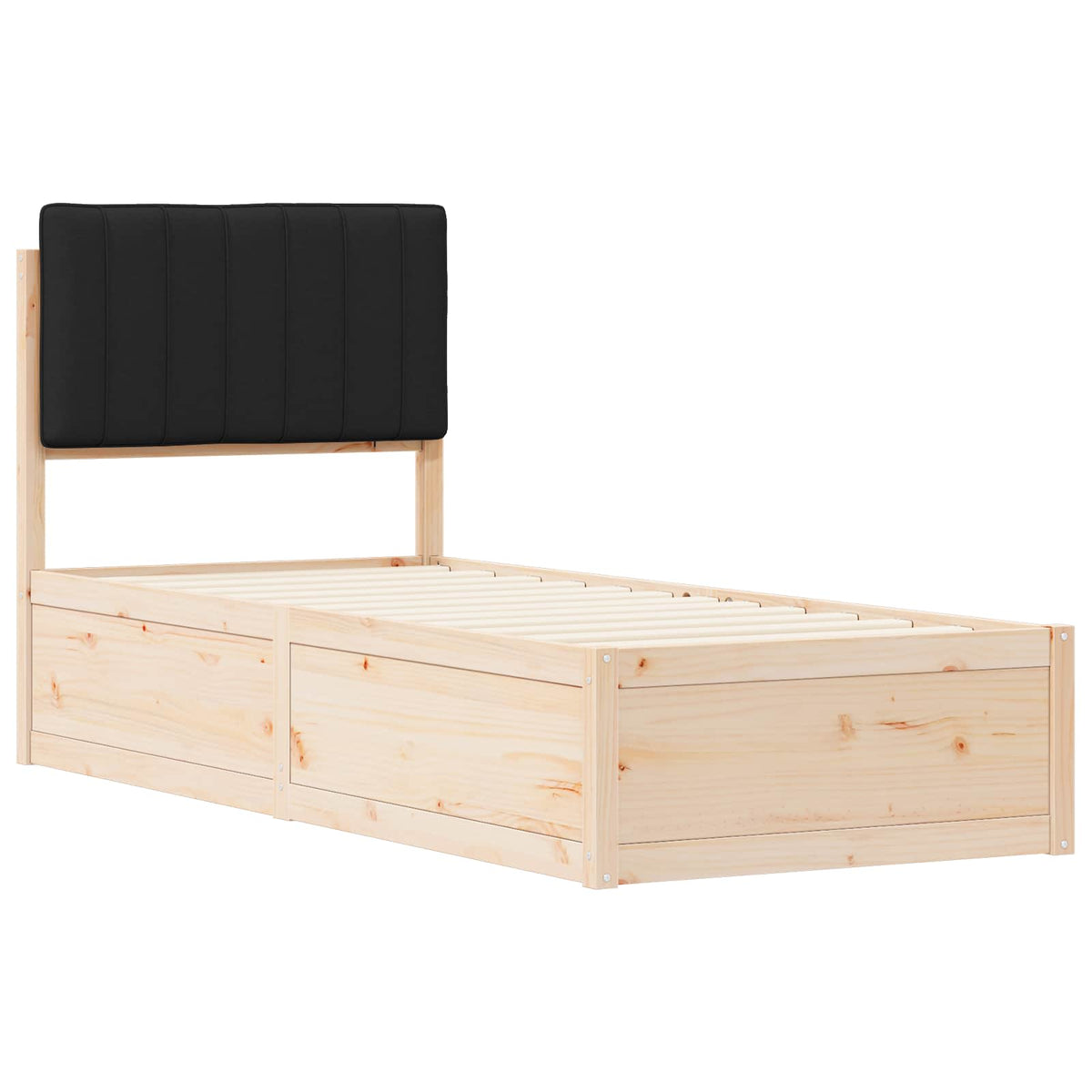 Sengestel med Polstret Hovedgavl Sort 80 x 200 cm