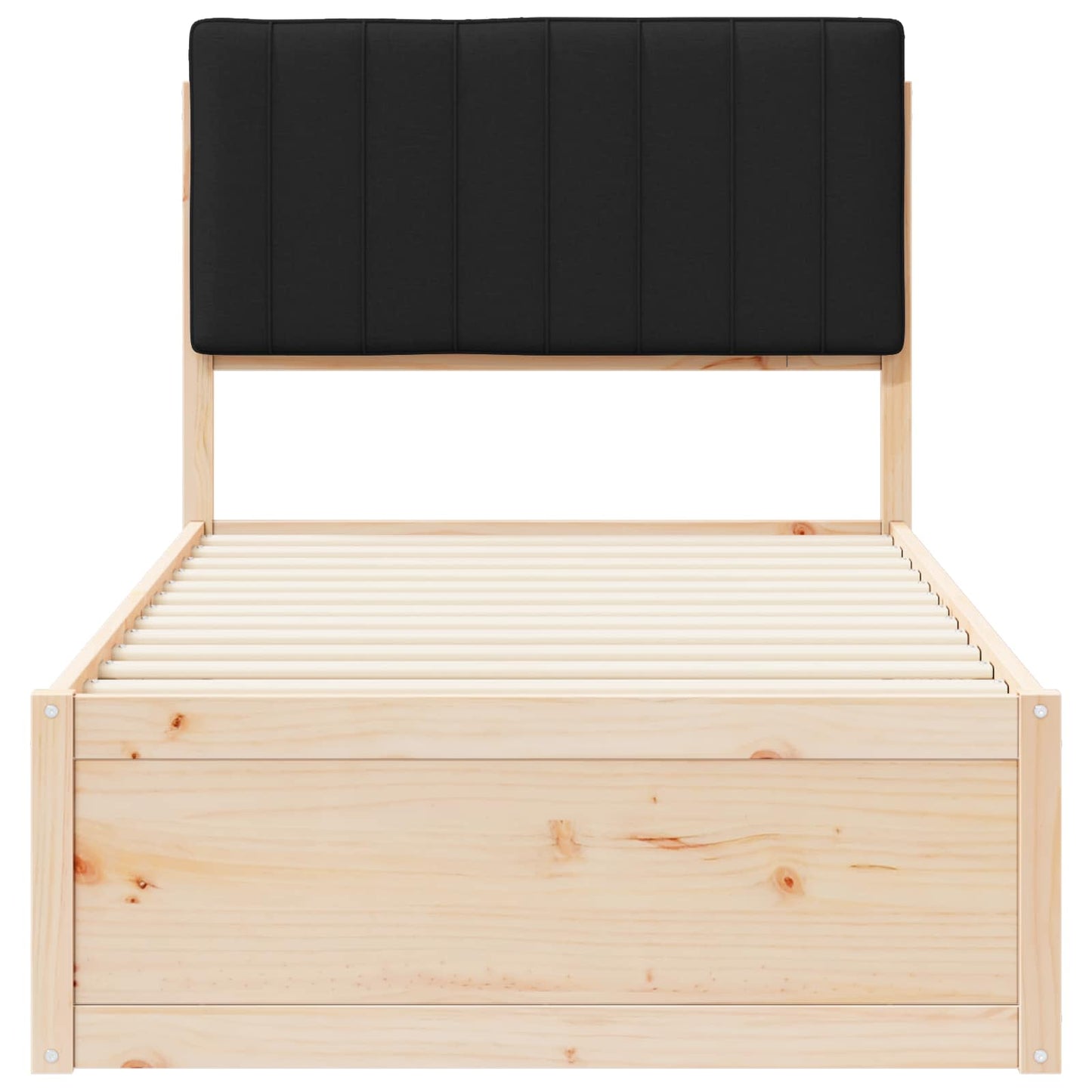 Sengestel med Polstret Hovedgavl Sort 90 x 190 cm