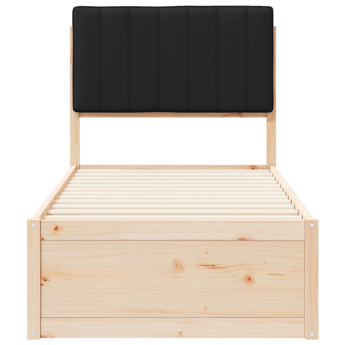 Sengestel med Polstret Hovedgavl Sort 75 x 190 cm