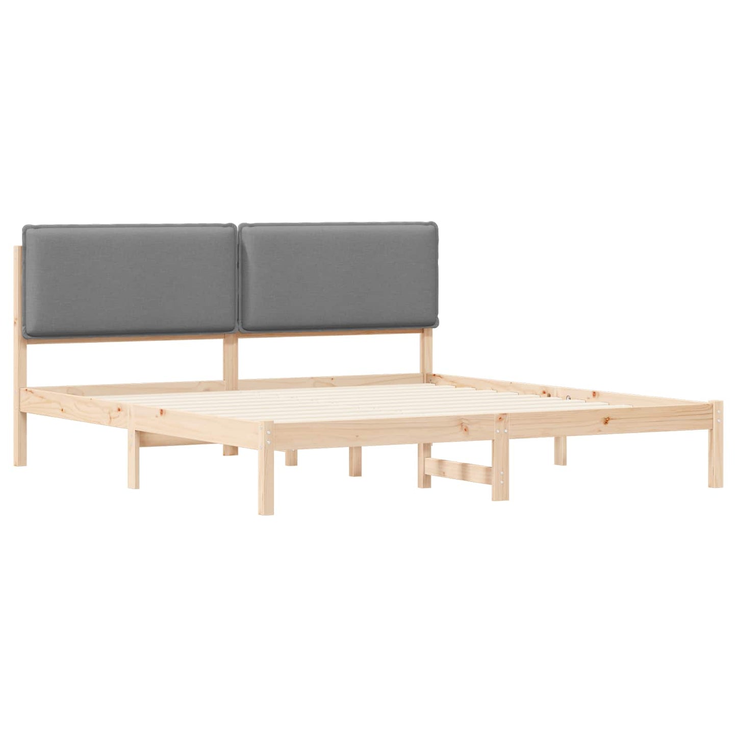 Sengestel med Polstret Hovedgavl Lysegrå 180 x 200 cm