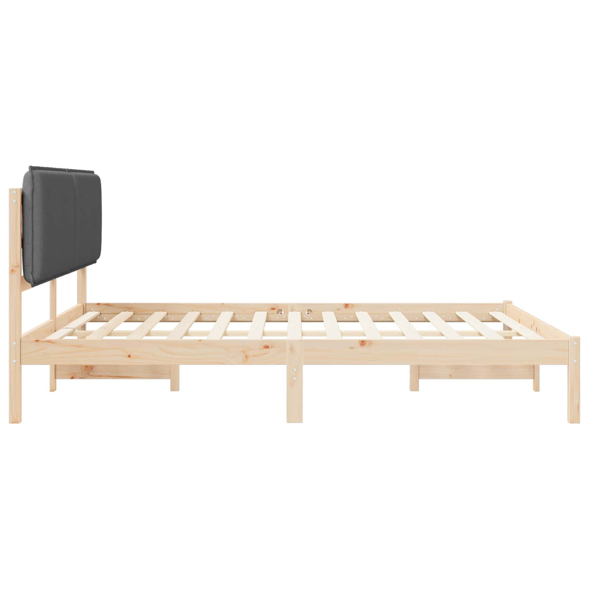 Sengestel med Polstret Hovedgavl Mørkegrå 180 x 200 cm