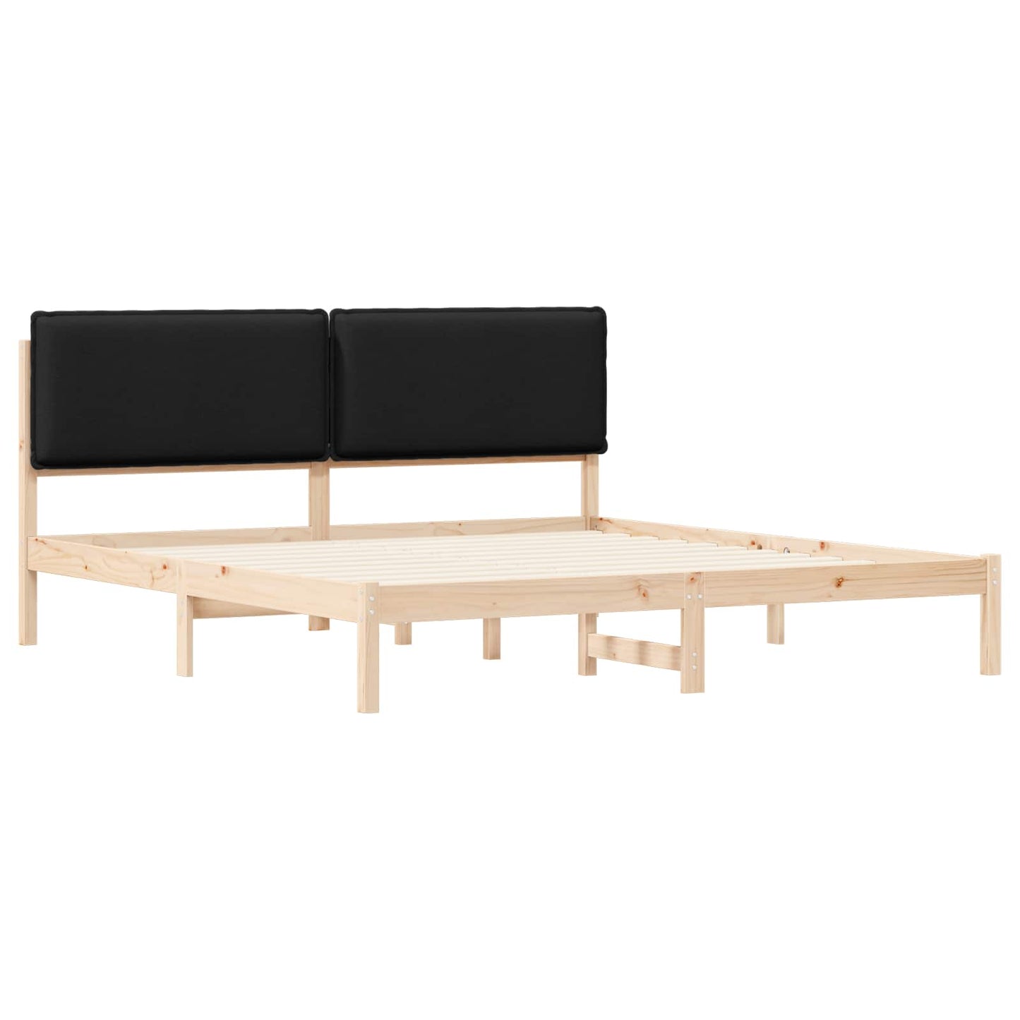 Sengestel med Polstret Hovedgavl Sort 180 x 200 cm