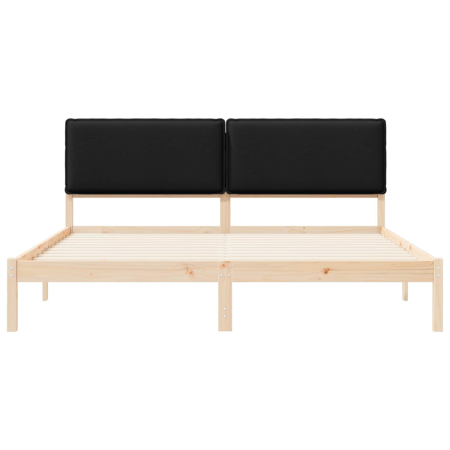 Sengestel med Polstret Hovedgavl Sort 180 x 200 cm