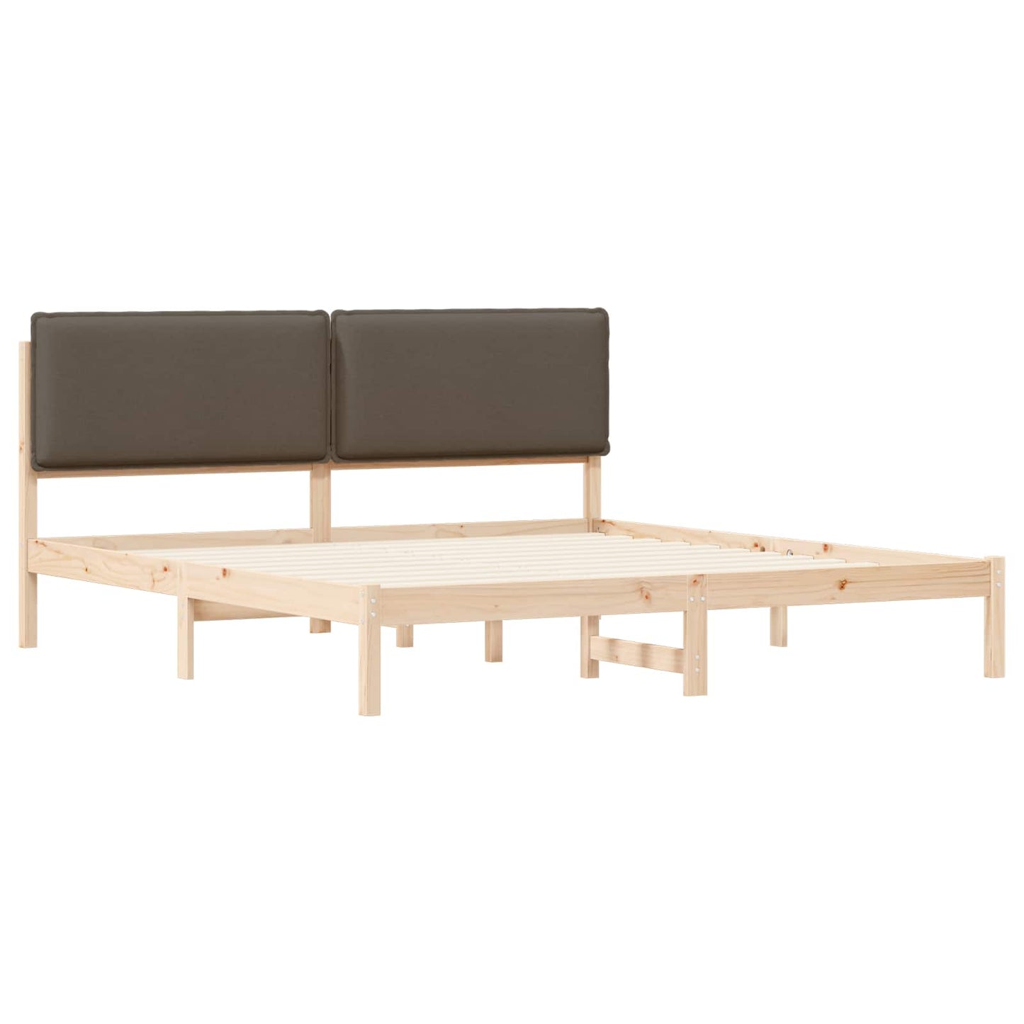 Sengestel med Polstret Hovedgavl Gråbrun 180 x 200 cm